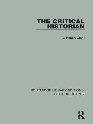 cover image of The Critical Historian